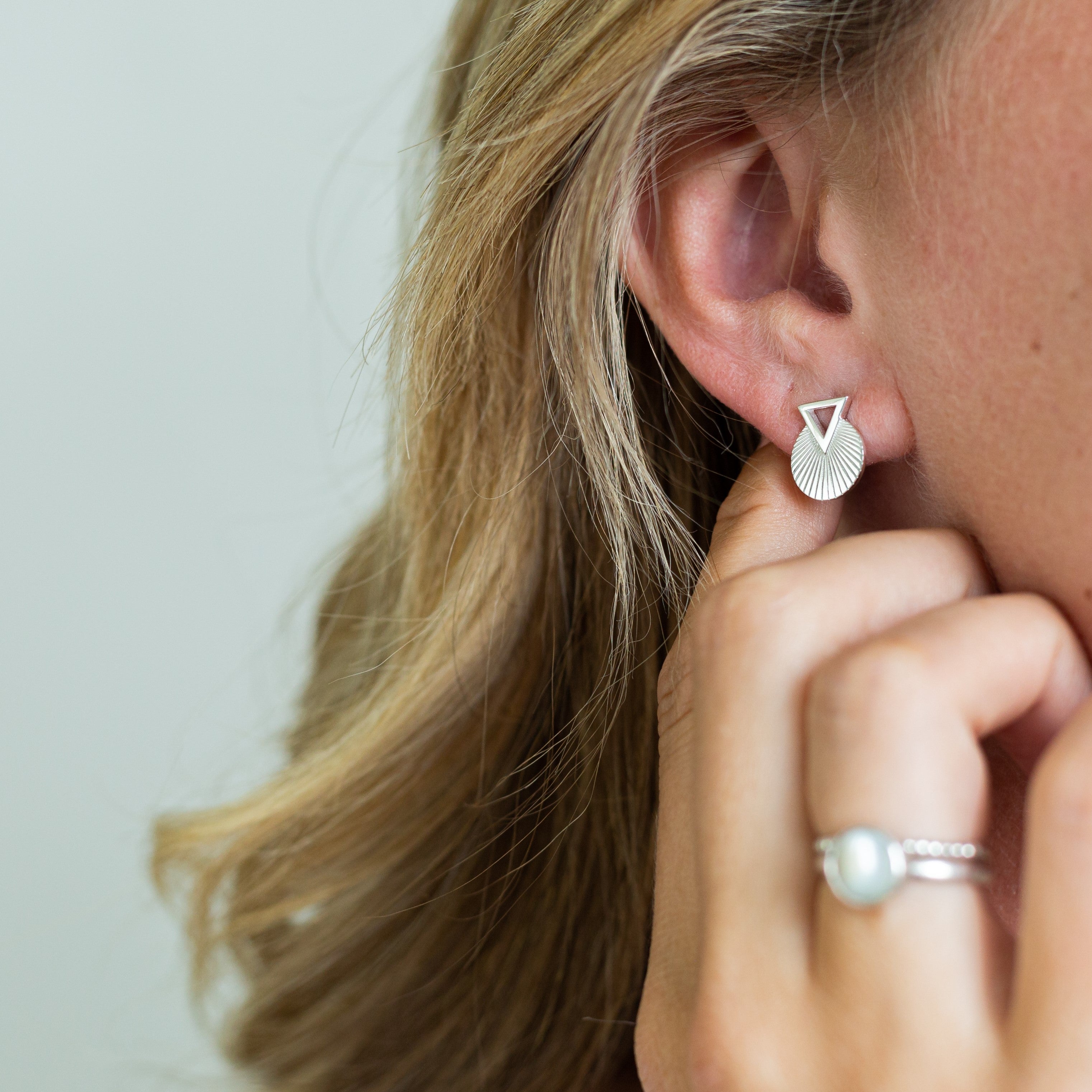 Art Deco Sterling Silver Stud Earrings