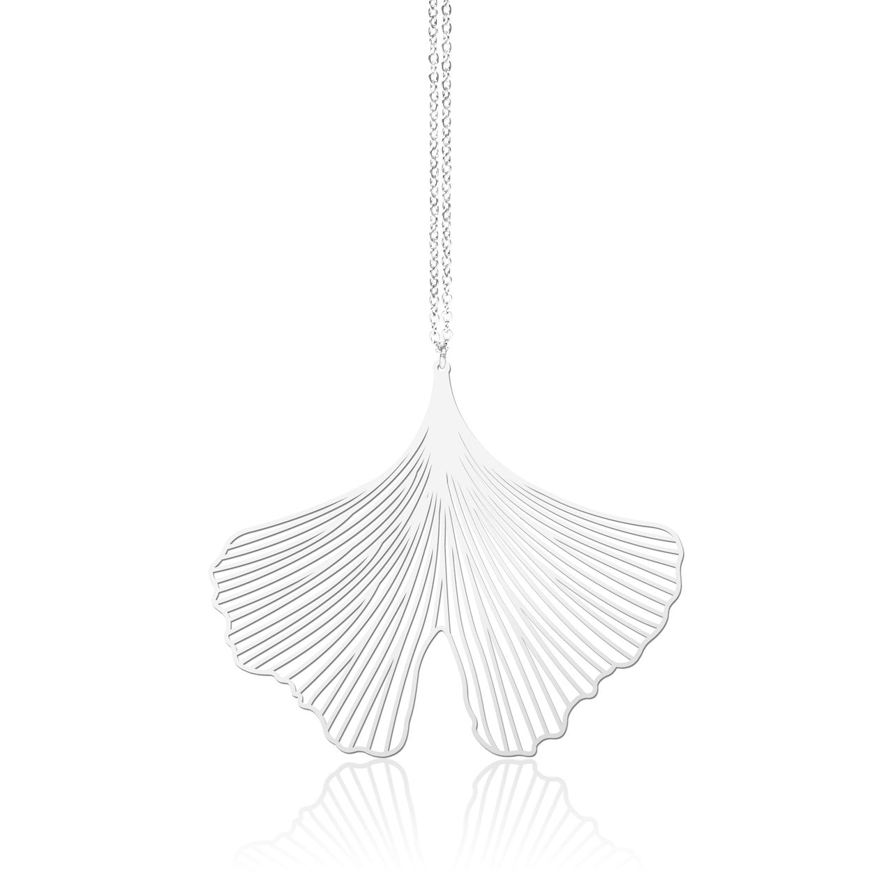 necklace_pendant_silver_plating_Ginkgo_leaf_made_in_Taiwan_stainless_steel_nature_inspired_jewellery_organic_styled