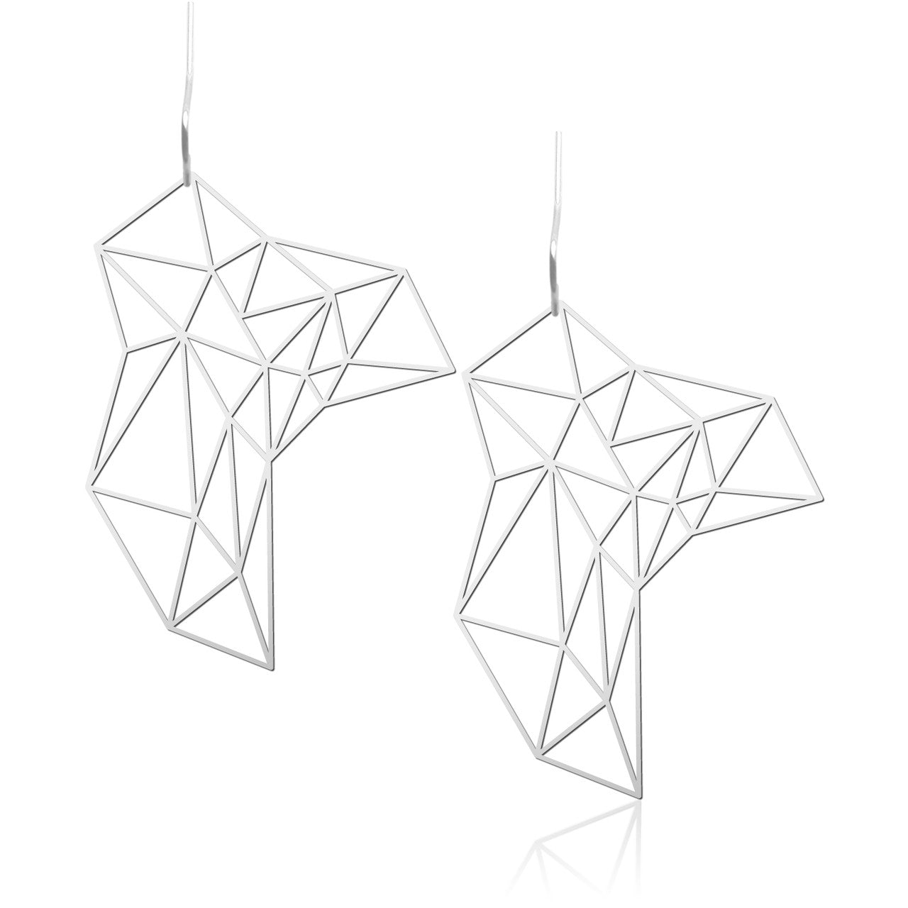 Moorigin jewellery geometric silver earrings stainless steel