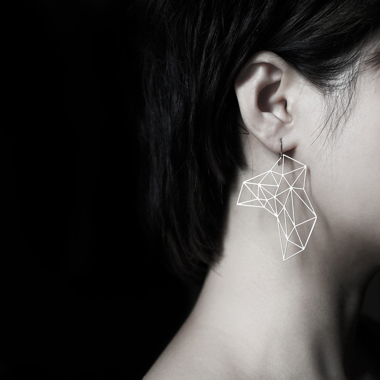 Moorigin jewellery geometric silver earrings stainless steel