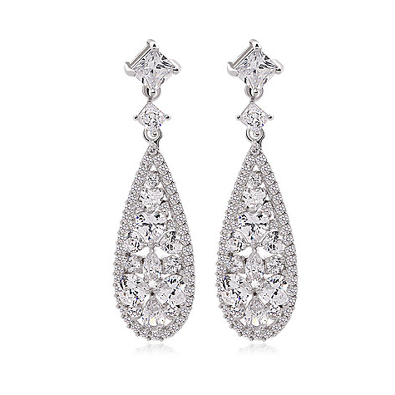 'Carlita' Majestic Glamour Deco Diamante Drop Earrings