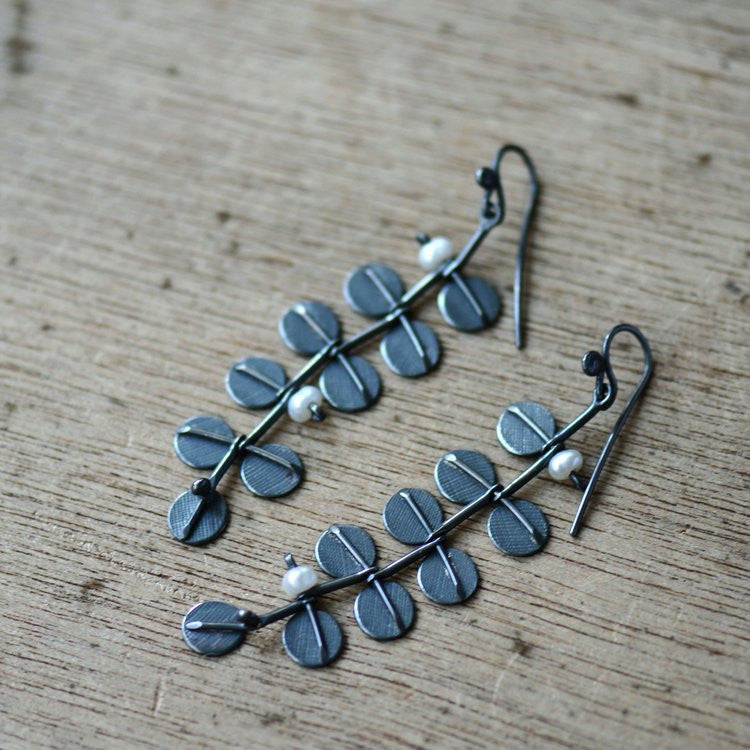 Small Pearly Kowhai in the Wind earrings