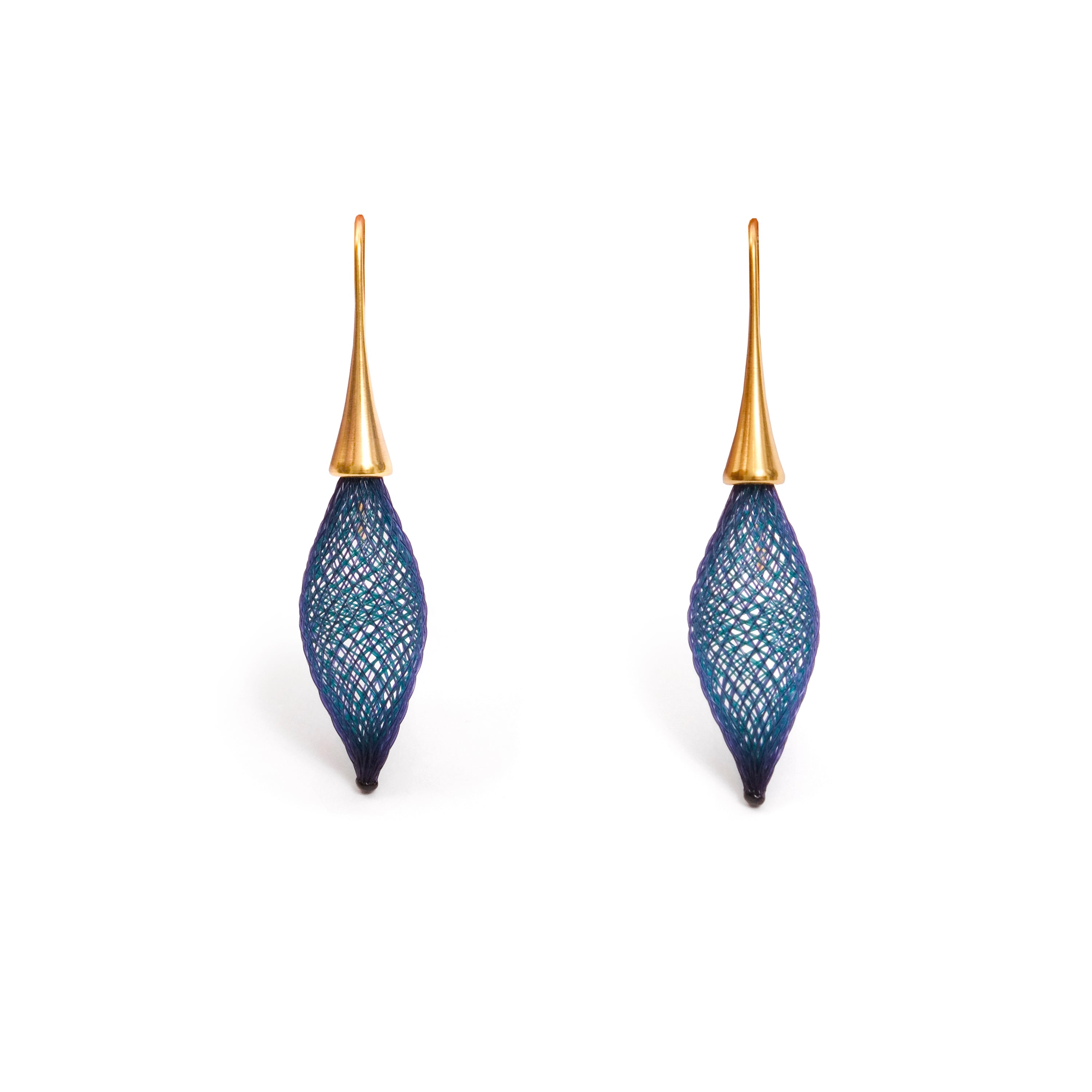 Blue Epineuse Gold Earrings