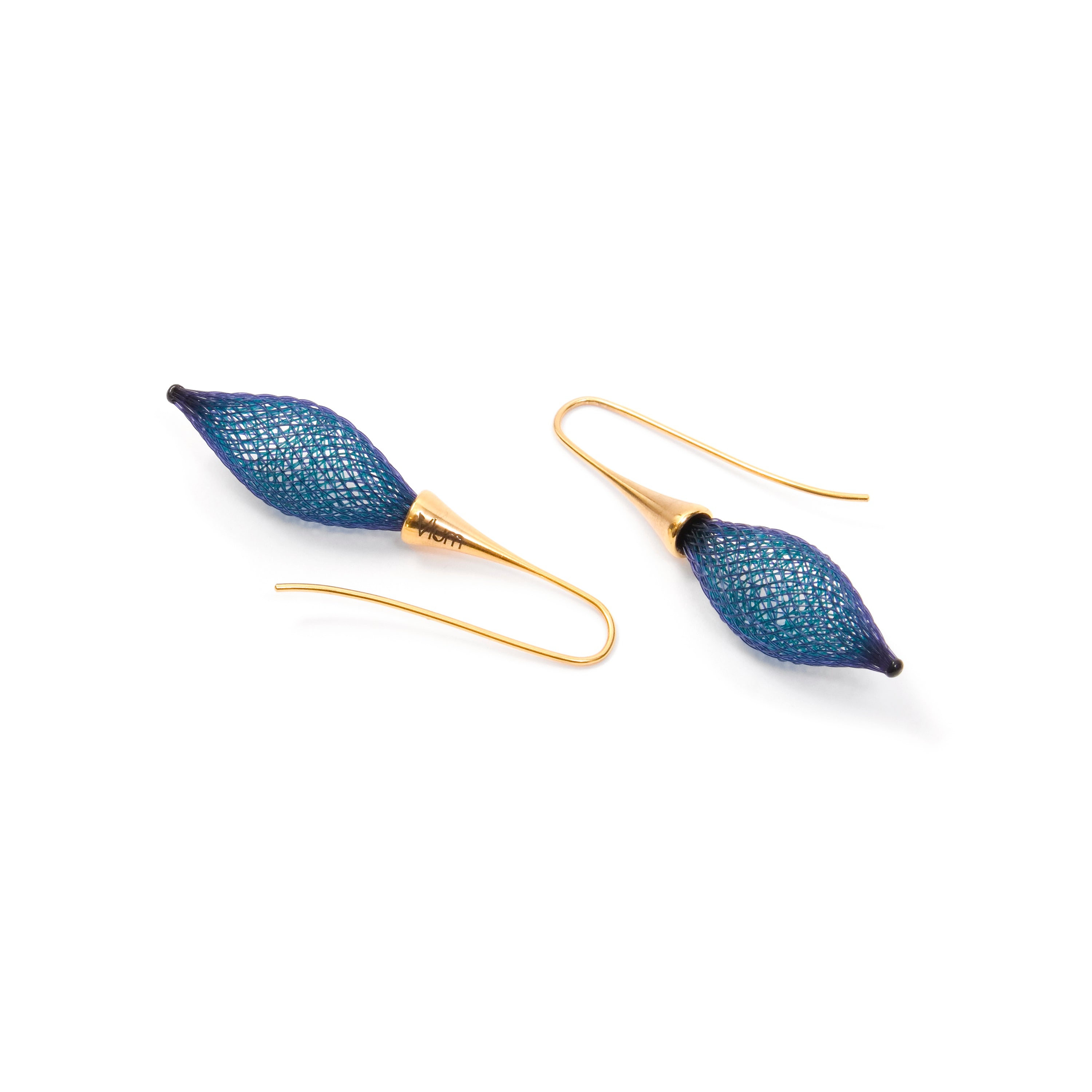 Blue Epineuse Gold Earrings