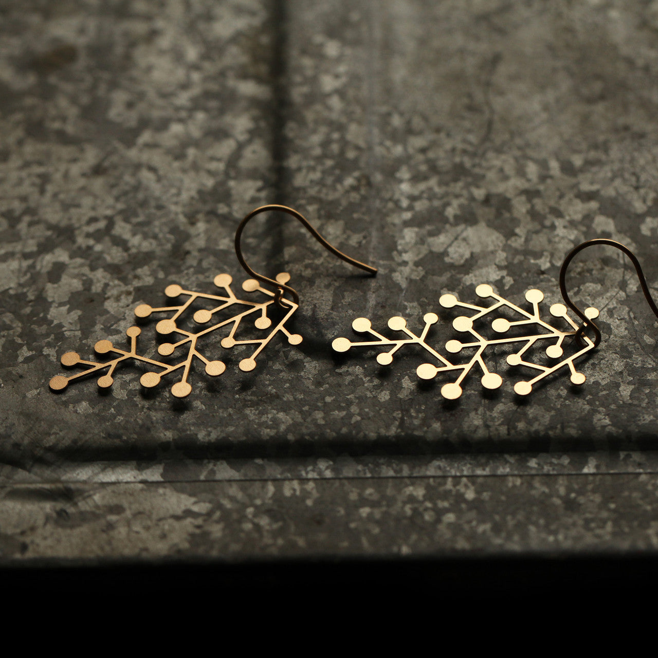 Moorigin  jewellery Snow Days gold earrings