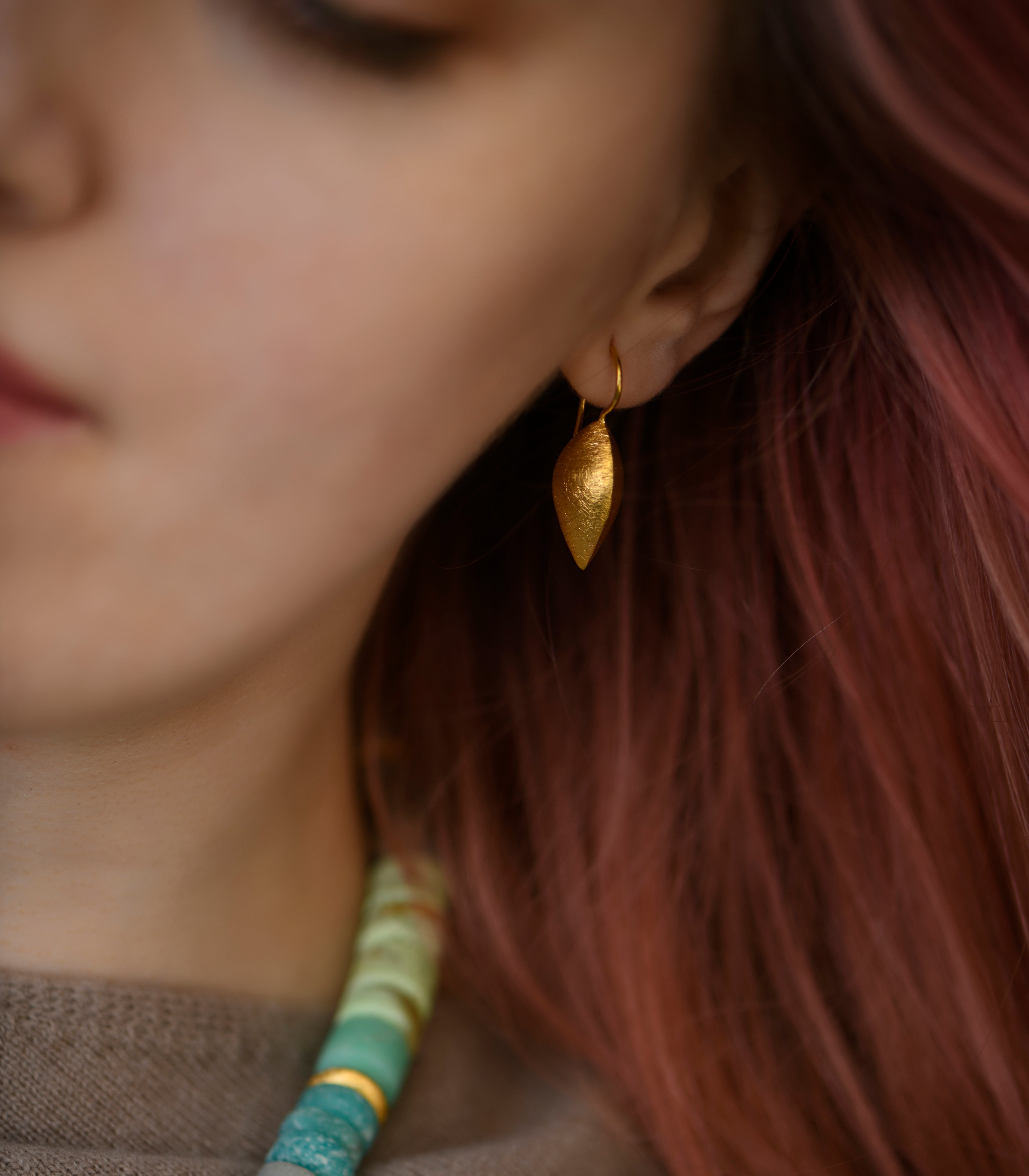 Gold Plated Sterling Silver Teardrop Earrings