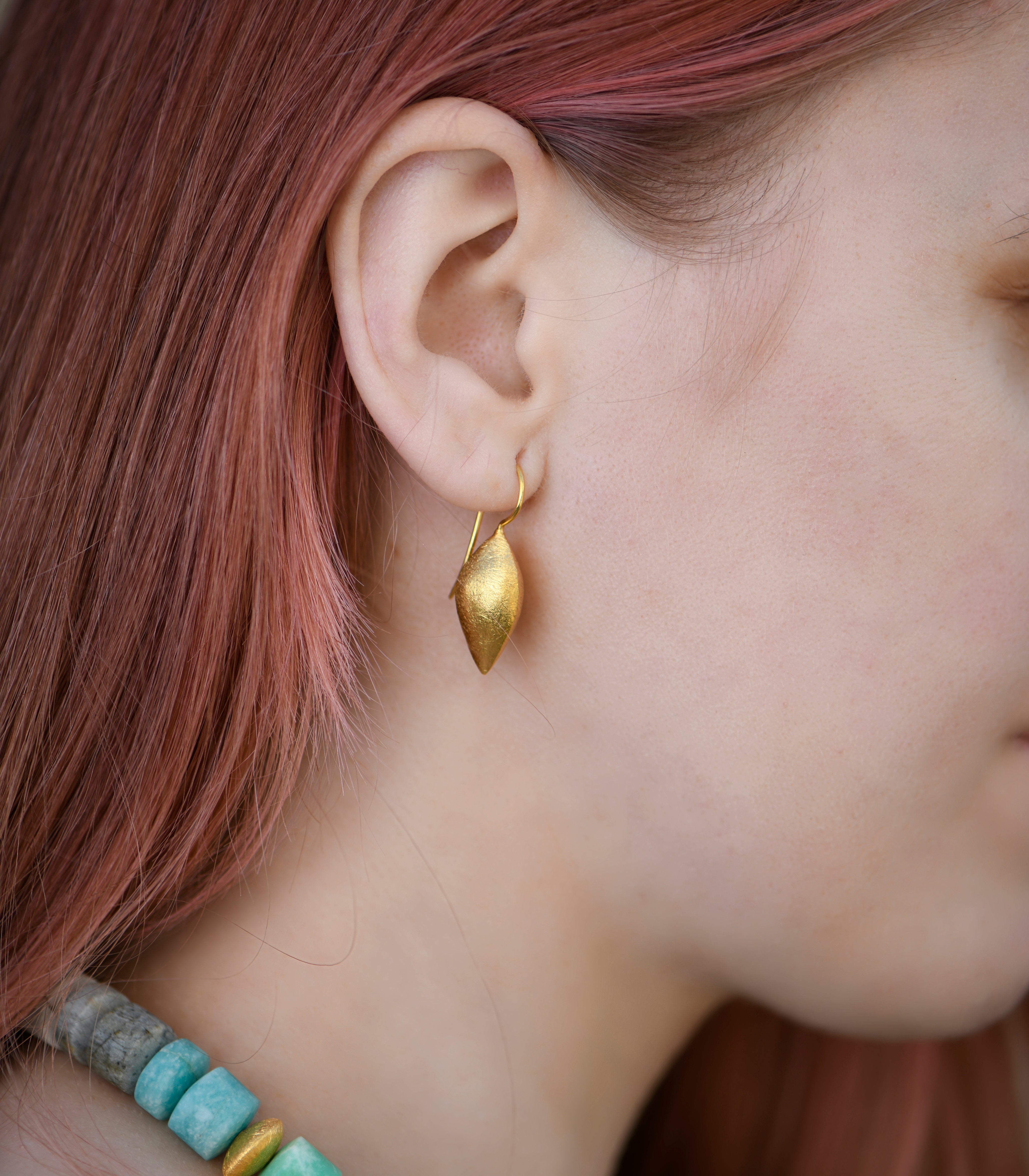 Gold Plated Sterling Silver Teardrop Earrings