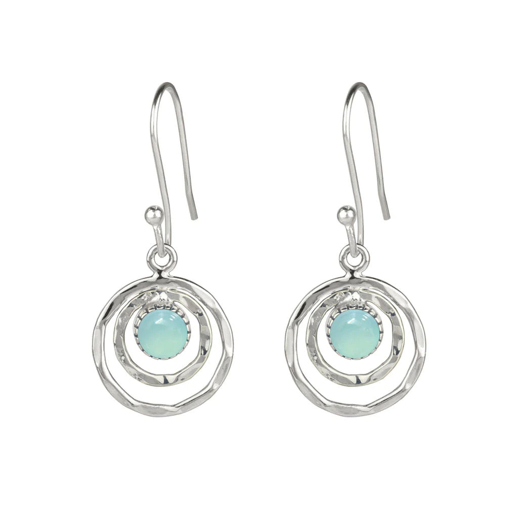 Infinity Universe Earrings - Chalcedony