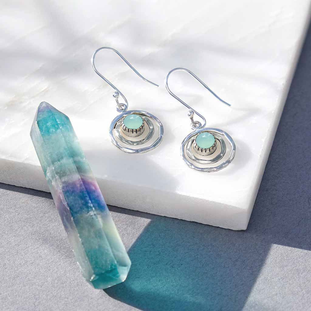 Infinity Universe Earrings - Chalcedony