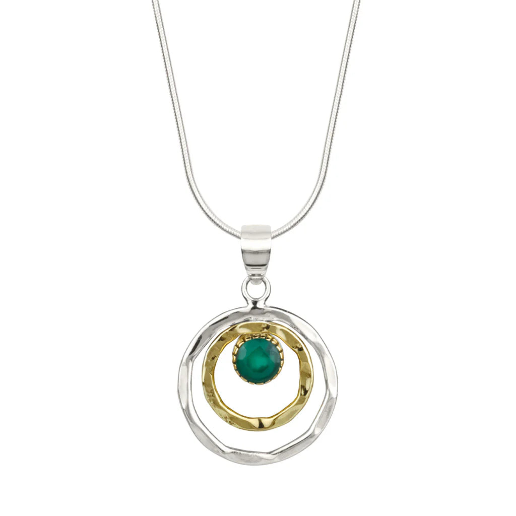 Charlotte's Web - Infinity Universe Necklace - Green Onyx