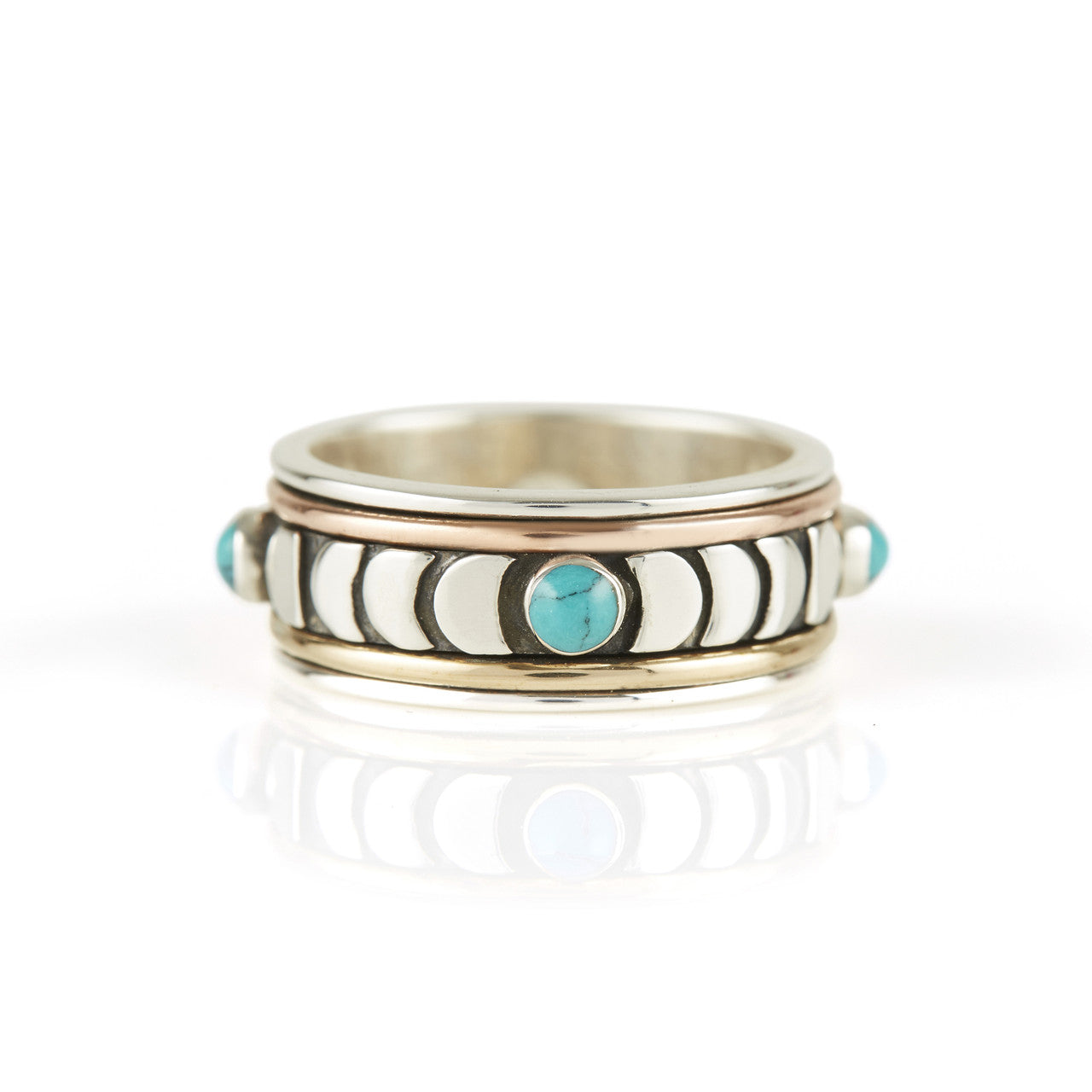 charlotte's_web_spinning_ring_sterling_silver_turquoise_stones_moon_phases_copper_brass