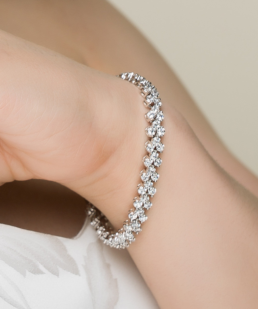 'Alexis' Diamanté Slim Tennis Bracelet