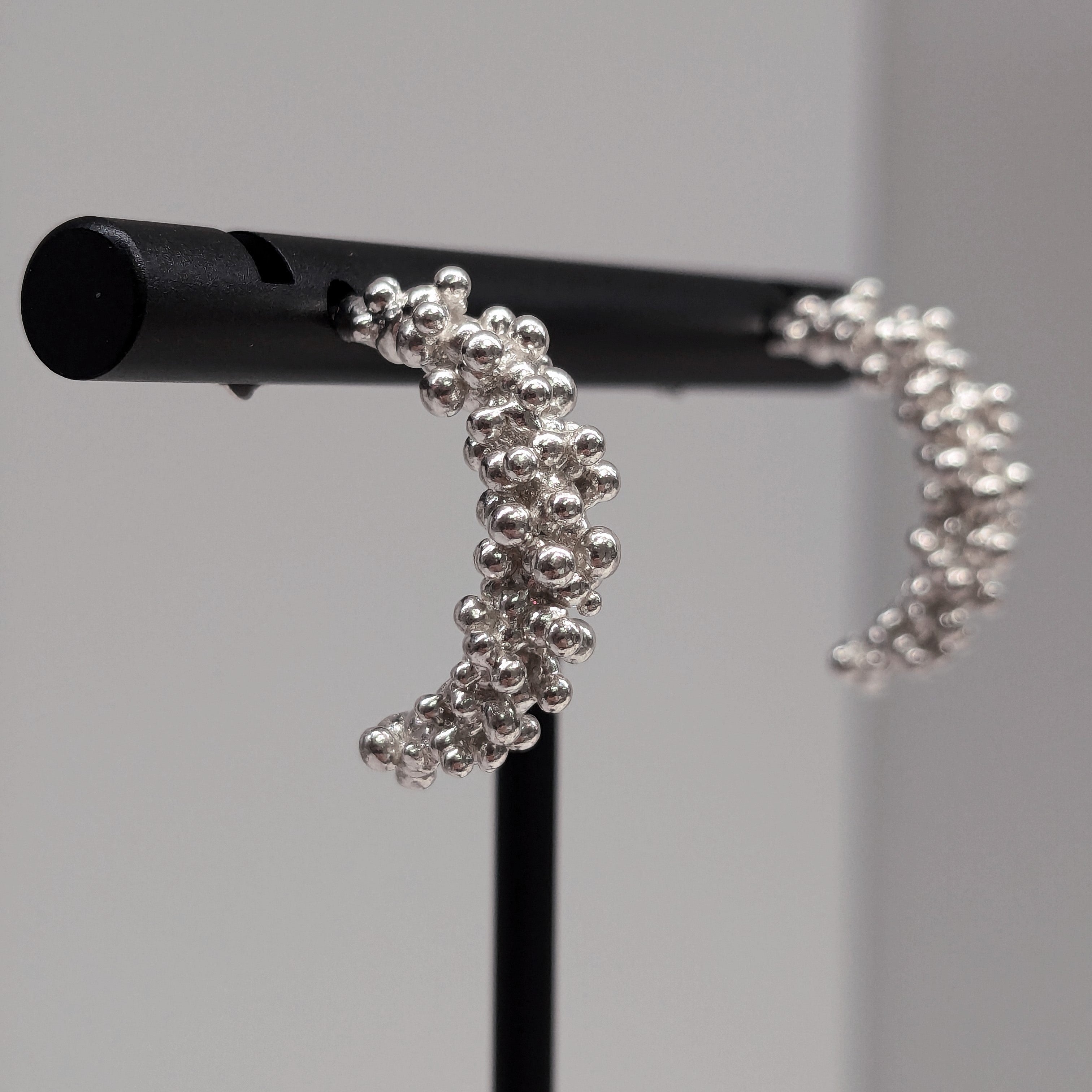 Sterling Silver Granulation Hoop Earrings