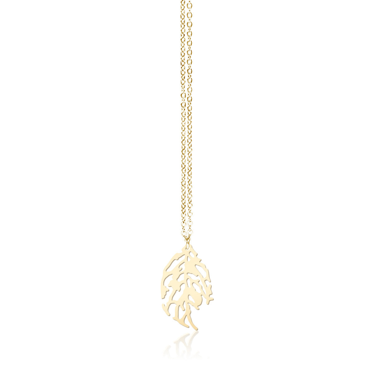 Moorigin gold plated necklace with leaf motif