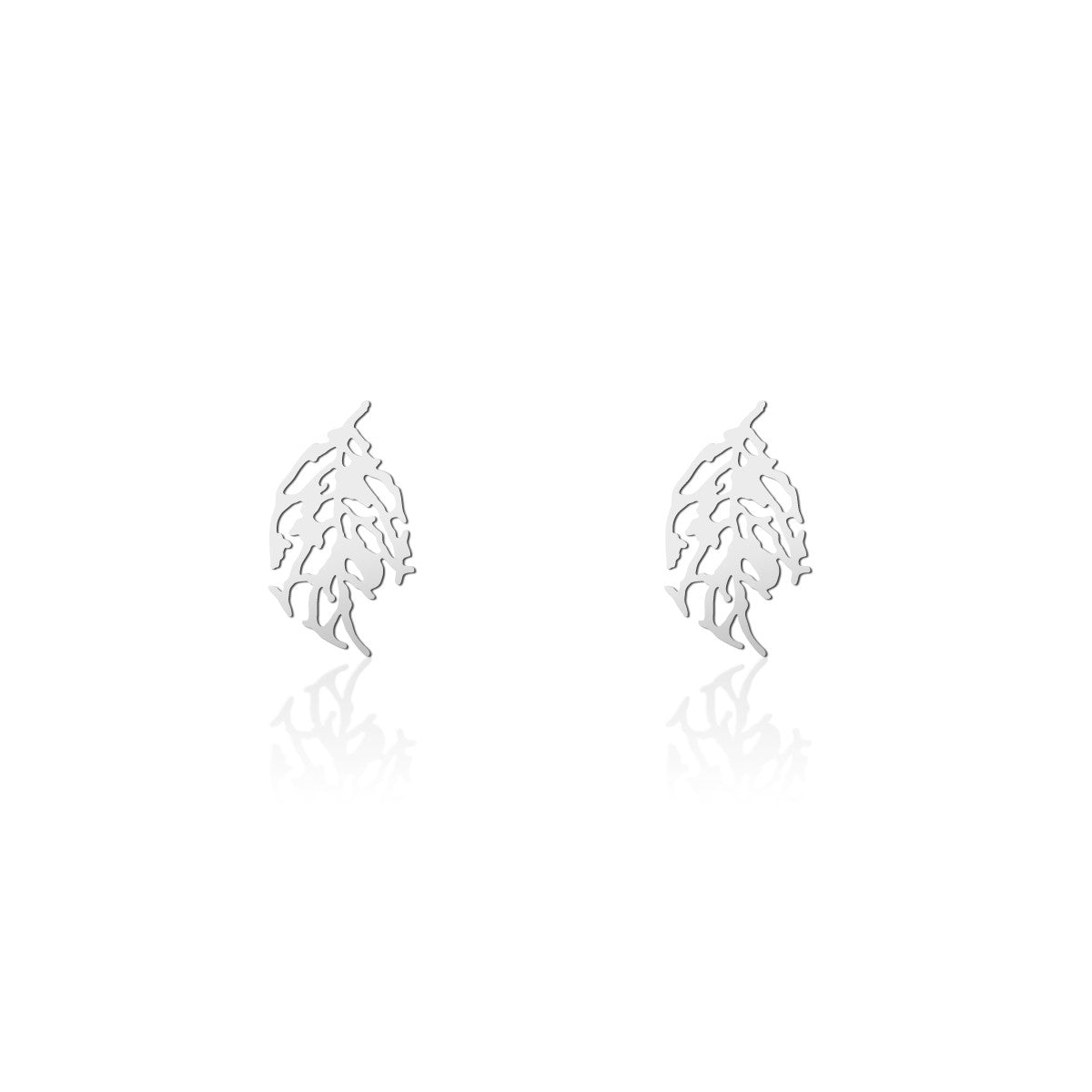 Moorigin  jewellery Skeleton Leaf silver earrings, laser cut, delicate, boutique, Edinburgh