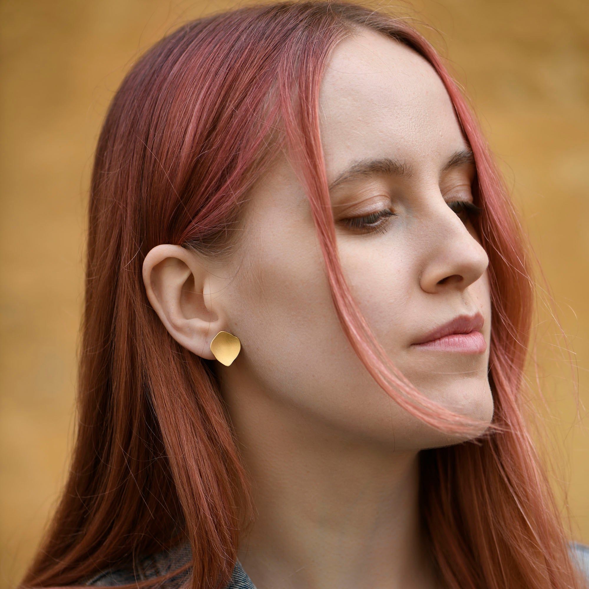 Gold Fragment Petal Earrings