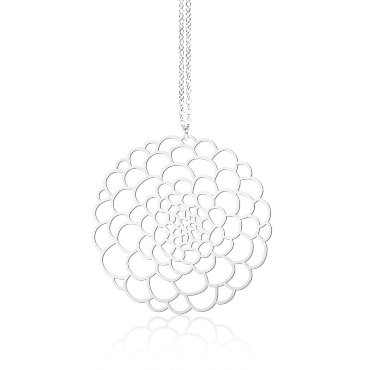 Moorigin_necklace_Dahlia_pendant_stainless_steel_silver_plating_nature_inspired_jewellery