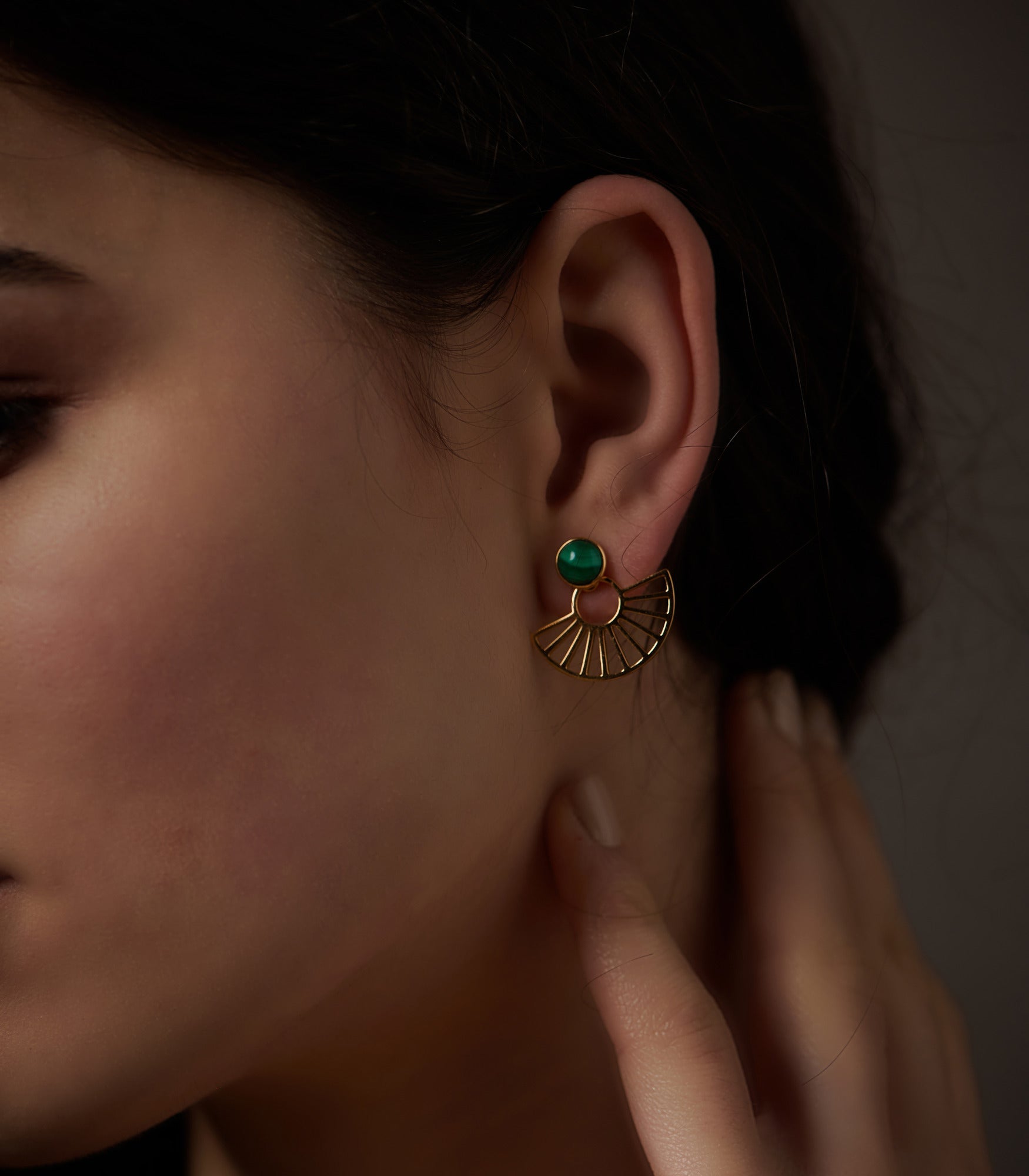 Nefet Malachite Detachable Earrings