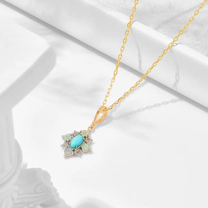 Turquoise Opal Studded Necklace