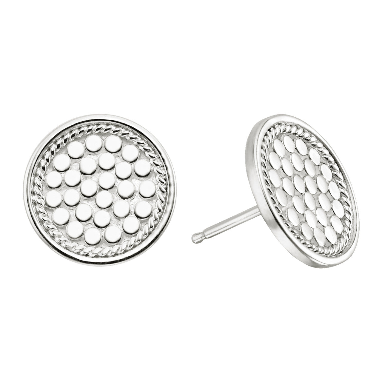 Sterling Silver Beaded Stud Earrings