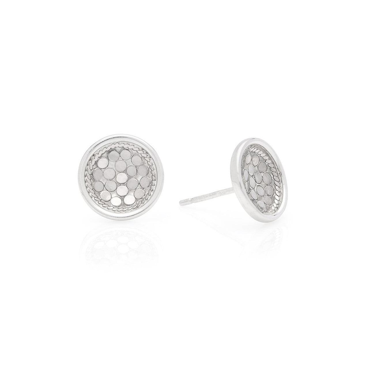 Sterling Silver Dish Stud Earrings